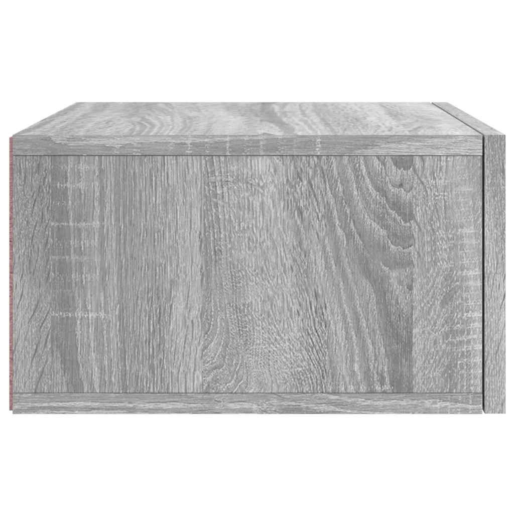 vidaXL Wall-mounted Bedside Cabinet Grey Sonoma 35x35x20 cm
