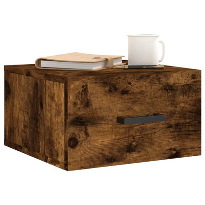 vidaXL Wall-mounted Bedside Cabinet | Set of 2 | Smoked Oak | Engineered wood