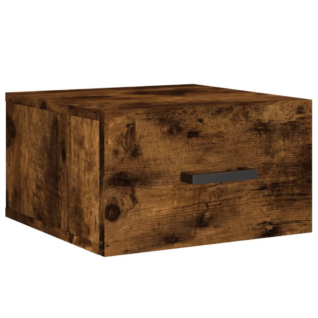 vidaXL Wall-mounted Bedside Cabinet | Set of 2 | Smoked Oak | Engineered wood