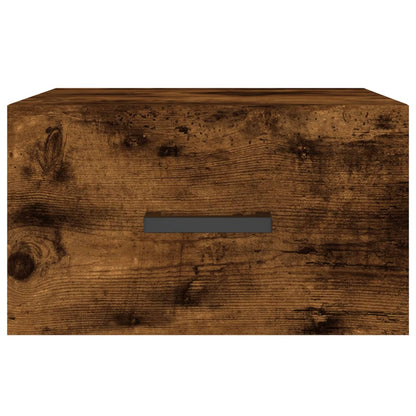 vidaXL Wall-mounted Bedside Cabinet | Set of 2 | Smoked Oak | Engineered wood
