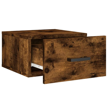 vidaXL Wall-mounted Bedside Cabinet | Set of 2 | Smoked Oak | Engineered wood