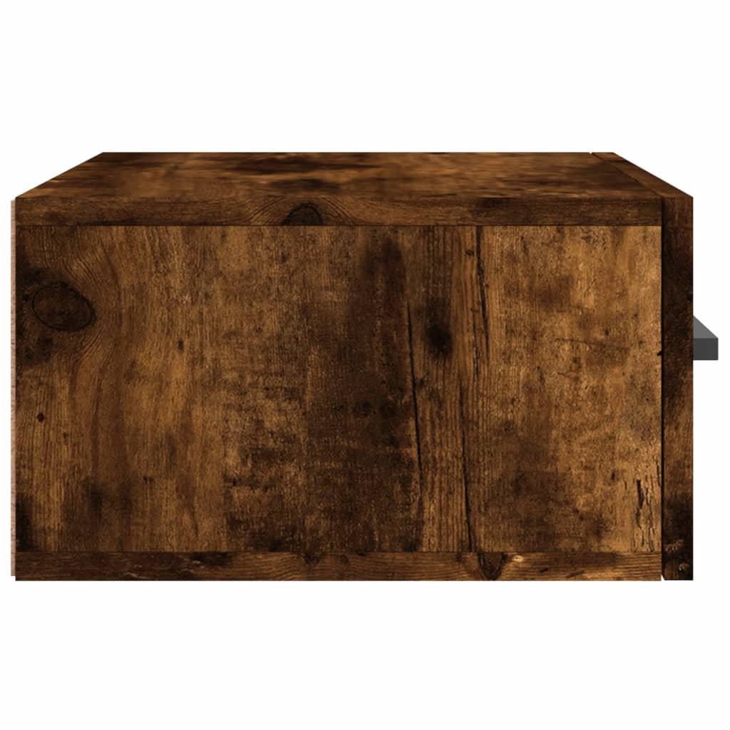 vidaXL Wall-mounted Bedside Cabinet | Set of 2 | Smoked Oak | Engineered wood