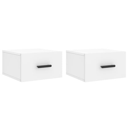 vidaXL Wall-mounted Bedside Cabinet | Set of 2 | White | Engineered wood