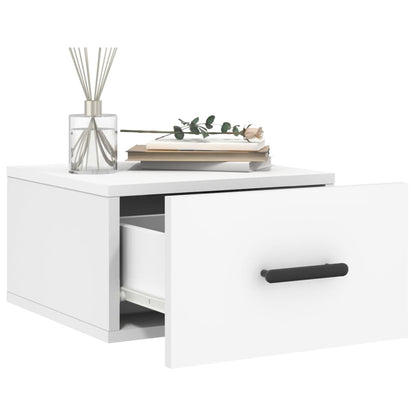 vidaXL Wall-mounted Bedside Cabinet | Set of 2 | White | Engineered wood