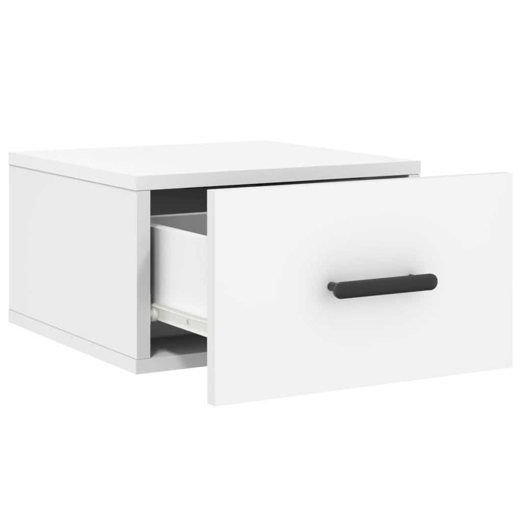 vidaXL Wall-mounted Bedside Cabinet | Set of 2 | White | Engineered wood