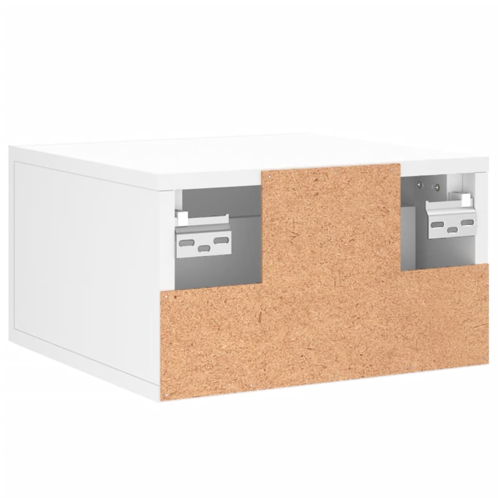 vidaXL Wall-mounted Bedside Cabinet | Set of 2 | White | Engineered wood