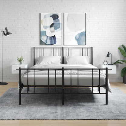 vidaXL Wall-mounted Bedside Cabinet | Set of 2 | White | Engineered wood