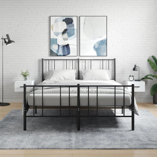 vidaXL Wall-mounted Bedside Cabinet | Set of 2 | White | Engineered wood