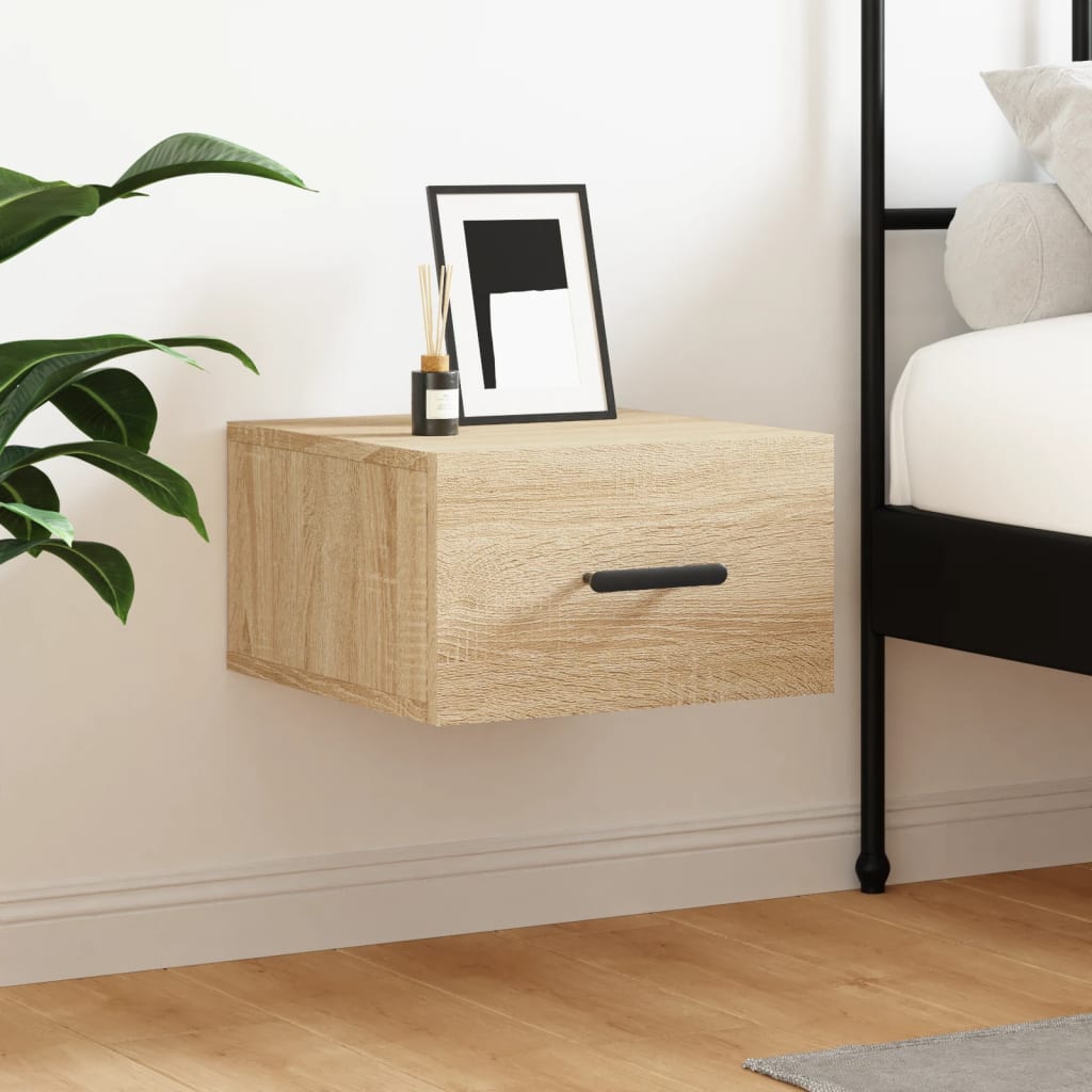 vidaXL Wall-mounted Bedside Cabinet Sonoma Oak 35x35x20 cm