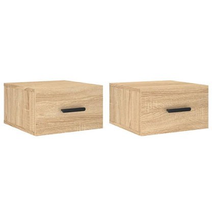 vidaXL Wall-mounted Bedside Cabinets 2 pcs Sonoma Oak 35x35x20 cm