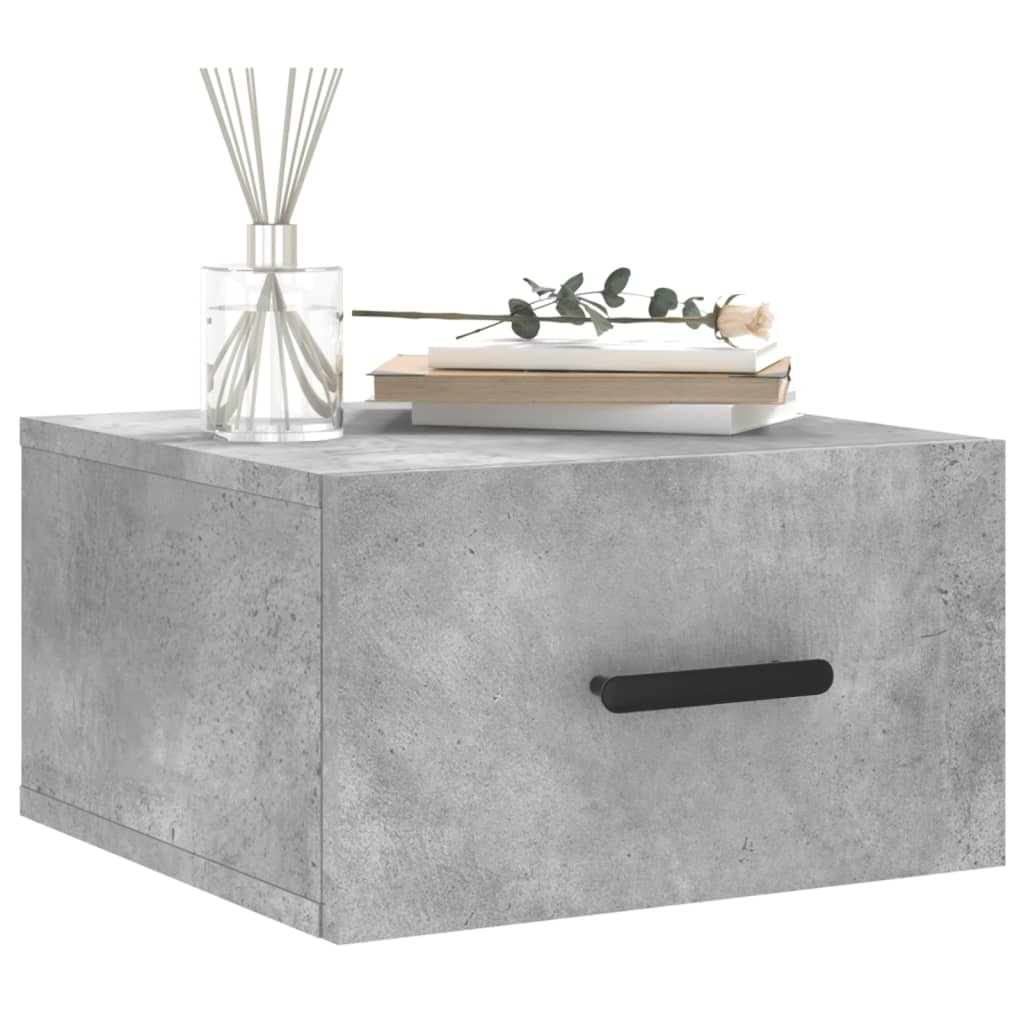 vidaXL Wall-mounted Bedside Cabinets 2 pcs Concrete Grey 35x35x20 cm