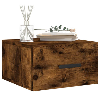 vidaXL Wall-mounted Bedside Cabinet Smoked Oak 35x35x20 cm