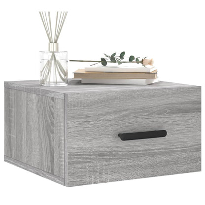 vidaXL Wall-mounted Bedside Cabinet | Set of 2 | Grey sonoma | Engineered wood