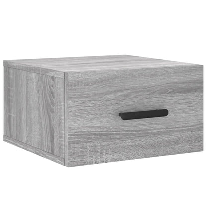 vidaXL Wall-mounted Bedside Cabinet | Set of 2 | Grey sonoma | Engineered wood