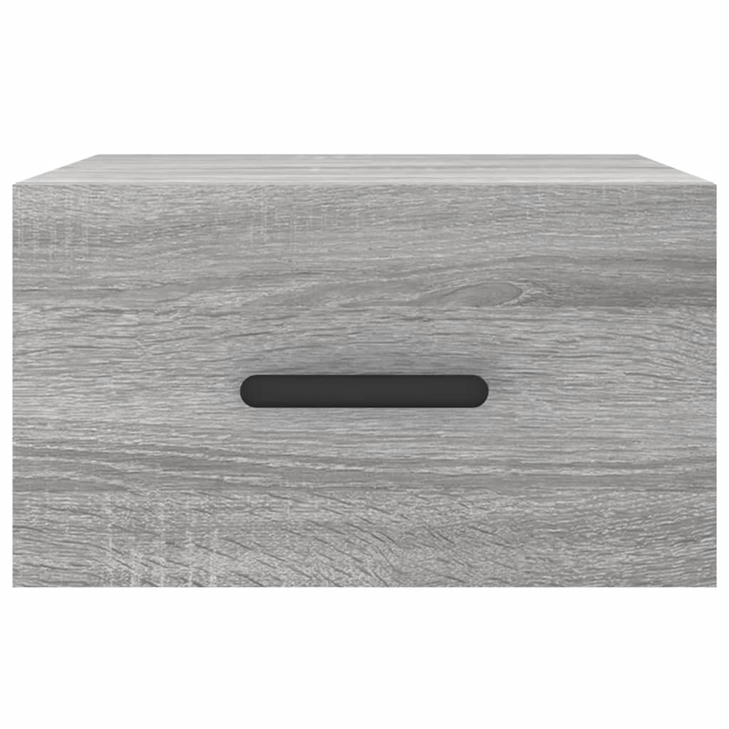 vidaXL Wall-mounted Bedside Cabinet | Set of 2 | Grey sonoma | Engineered wood
