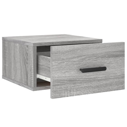vidaXL Wall-mounted Bedside Cabinet | Set of 2 | Grey sonoma | Engineered wood