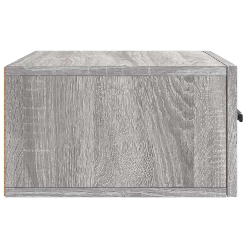 vidaXL Wall-mounted Bedside Cabinet | Set of 2 | Grey sonoma | Engineered wood