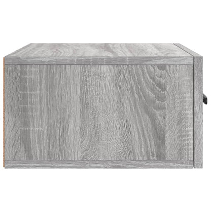 vidaXL Wall-mounted Bedside Cabinet | Set of 2 | Grey sonoma | Engineered wood