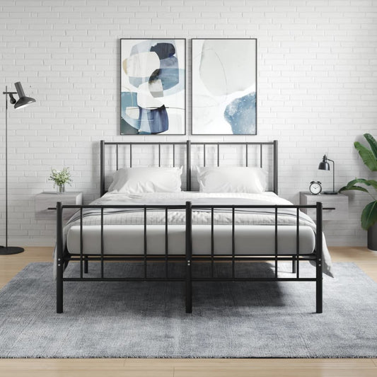vidaXL Wall-mounted Bedside Cabinet | Set of 2 | Grey sonoma | Engineered wood