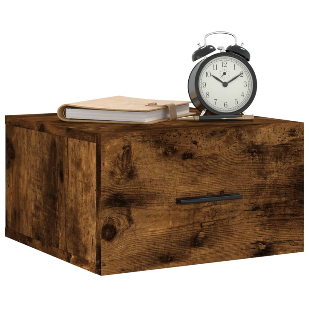 vidaXL Wall-mounted Bedside Cabinet Smoked Oak 35x35x20 cm