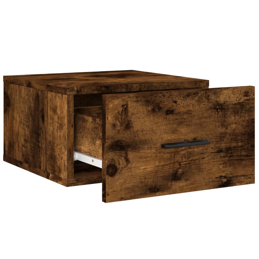 vidaXL Wall-mounted Bedside Cabinet Smoked Oak 35x35x20 cm