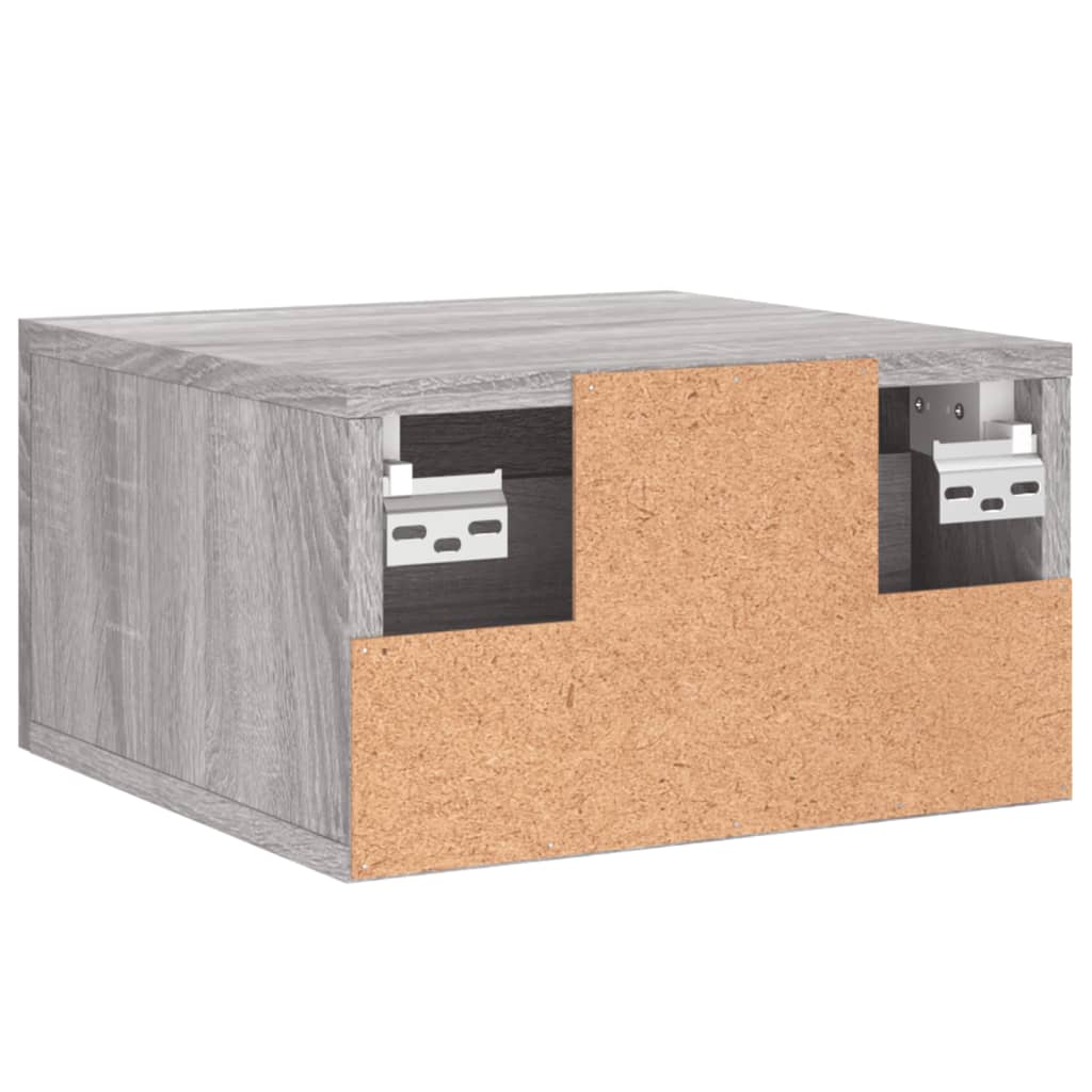vidaXL Wall-mounted Bedside Cabinet Grey Sonoma 35x35x20 cm