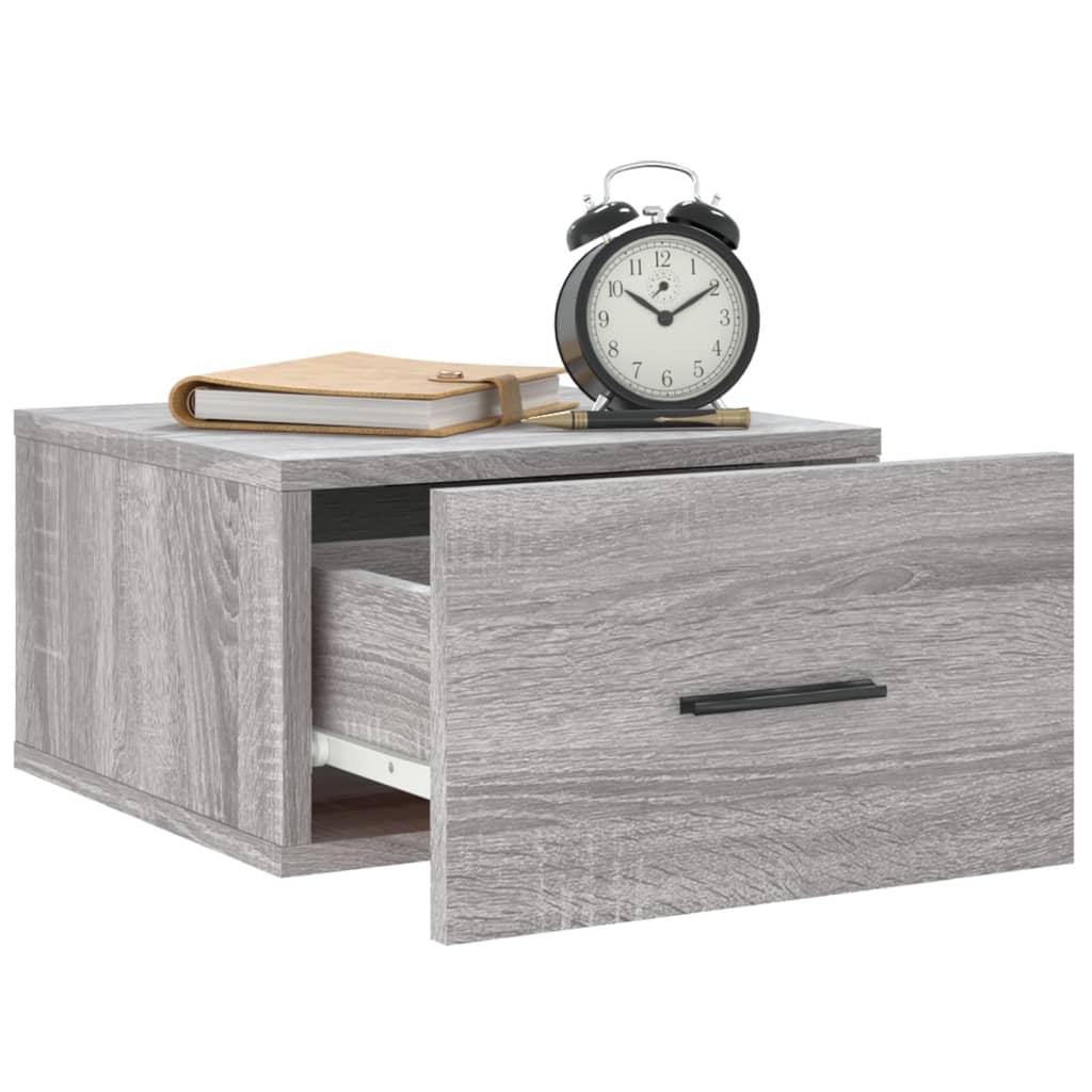 vidaXL Wall-mounted Bedside Cabinets 2 pcs Grey Sonoma 35x35x20 cm
