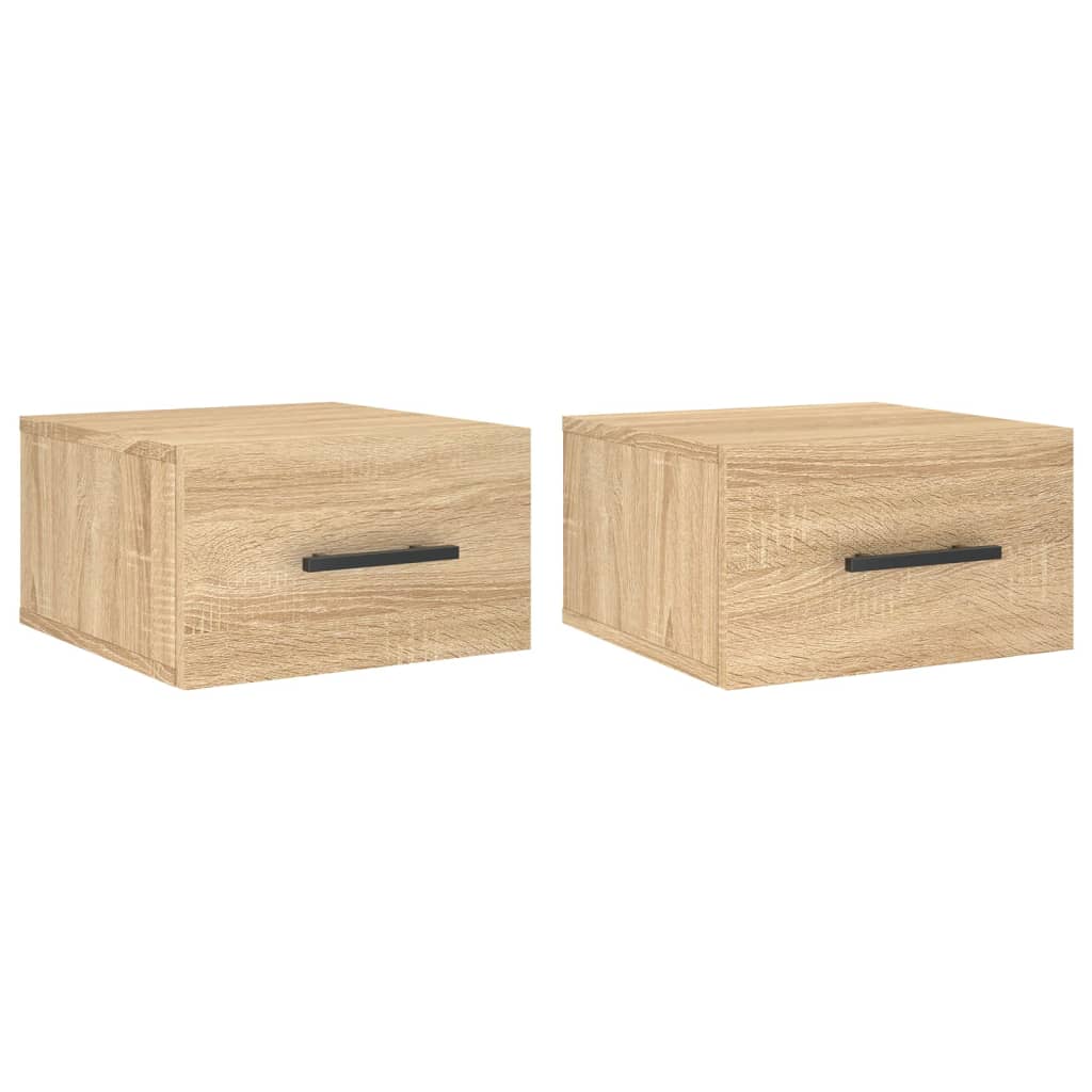 vidaXL Wall-mounted Bedside Cabinets 2 pcs Sonoma Oak 35x35x20 cm