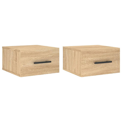 vidaXL Wall-mounted Bedside Cabinets 2 pcs Sonoma Oak 35x35x20 cm