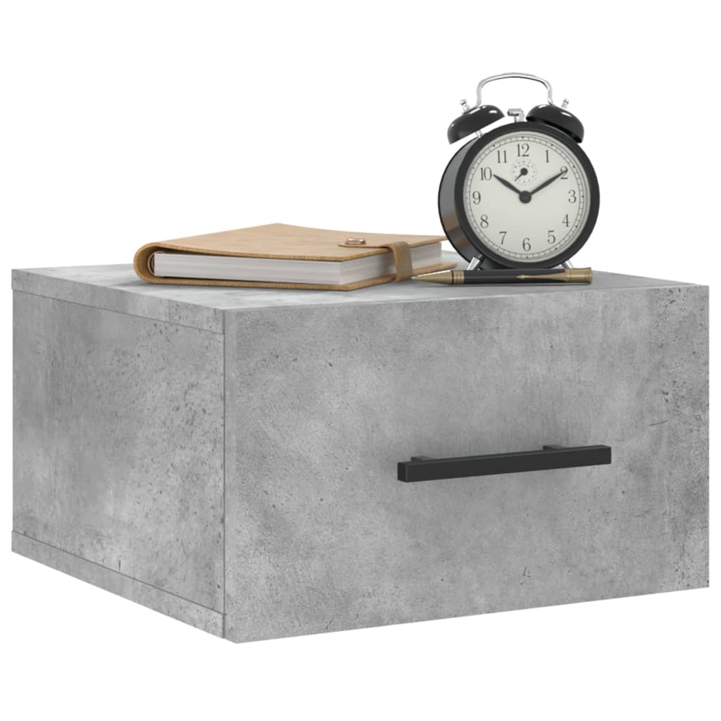 vidaXL Wall-mounted Bedside Cabinet Concrete Grey 35x35x20 cm