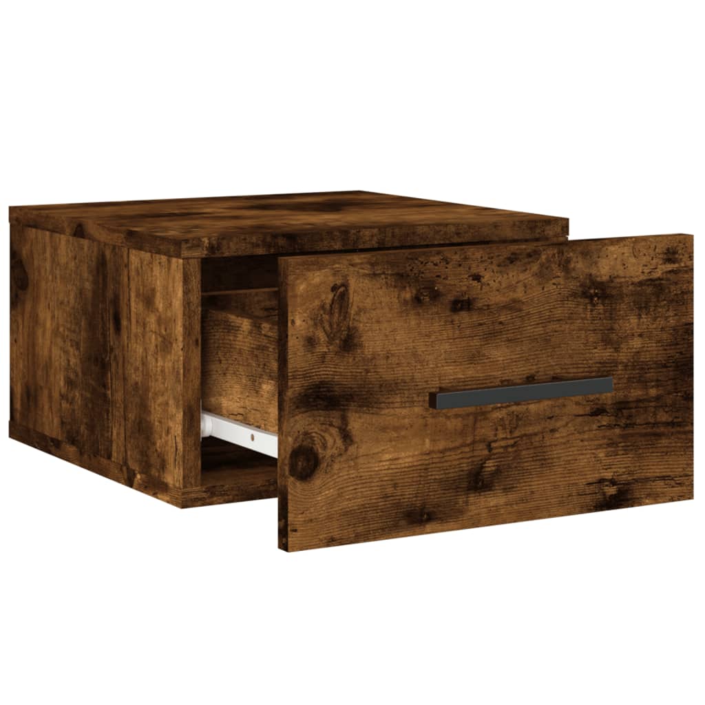 vidaXL Wall-mounted Bedside Cabinet Smoked Oak 35x35x20 cm