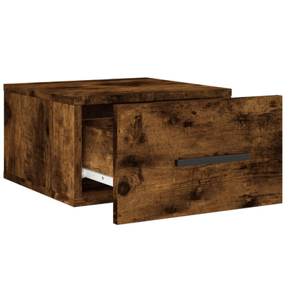 vidaXL Wall-mounted Bedside Cabinet Smoked Oak 35x35x20 cm