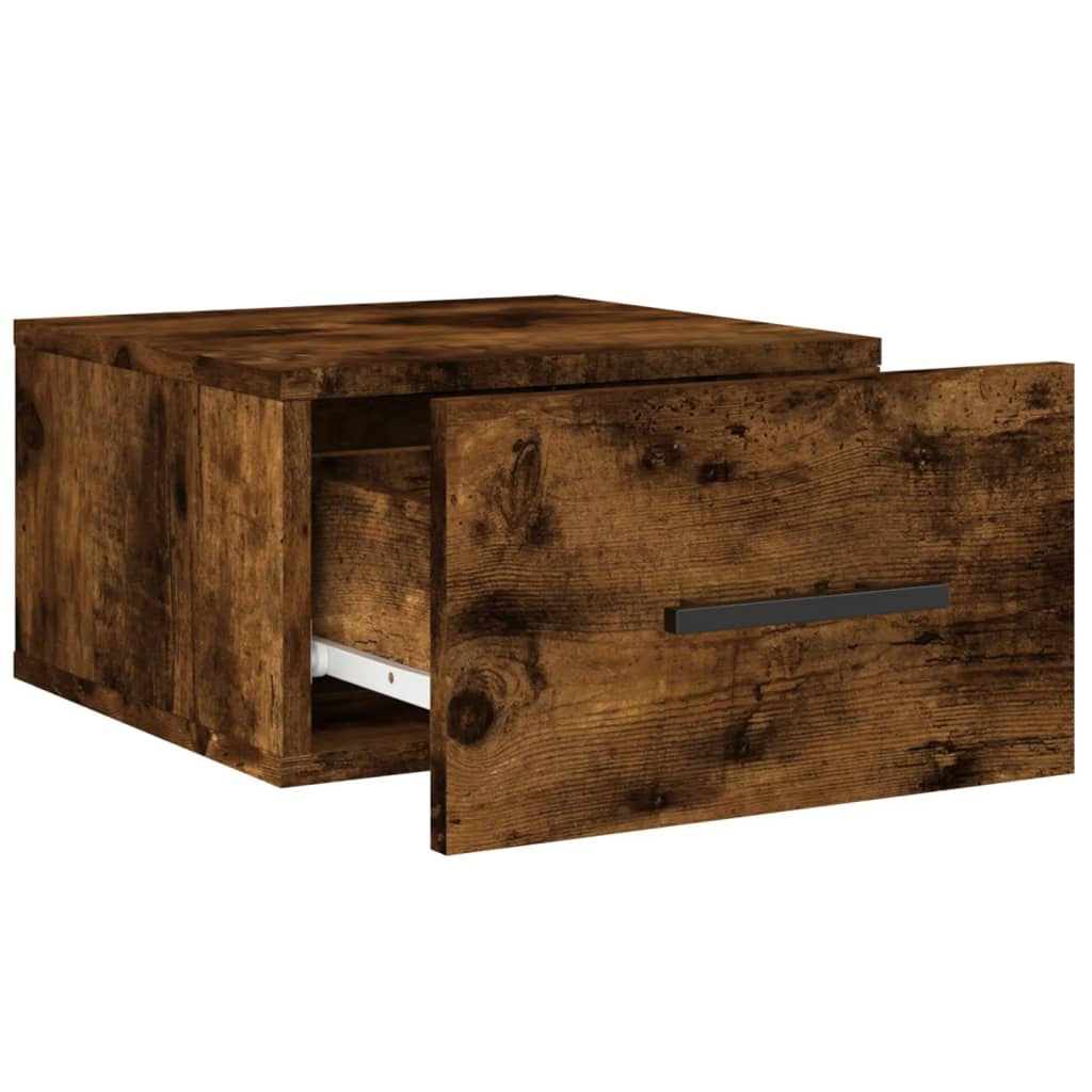 vidaXL Wall-mounted Bedside Cabinets 2 pcs Smoked Oak 35x35x20 cm