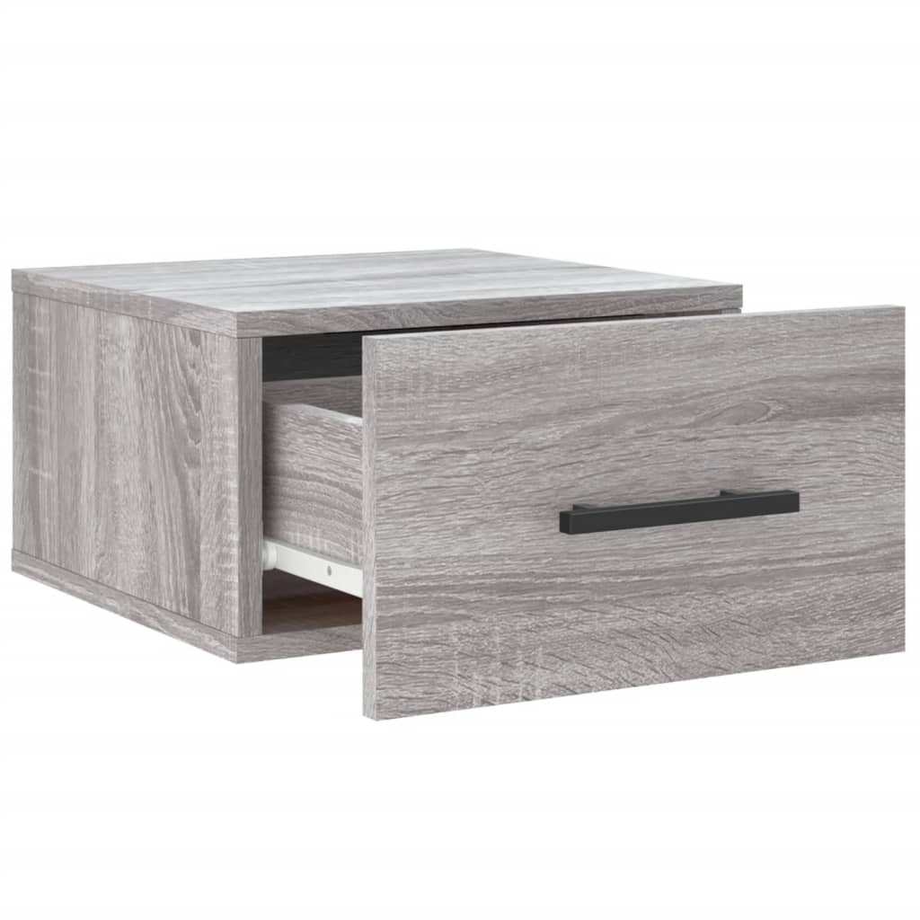 vidaXL Wall-mounted Bedside Cabinet Grey Sonoma 35x35x20 cm