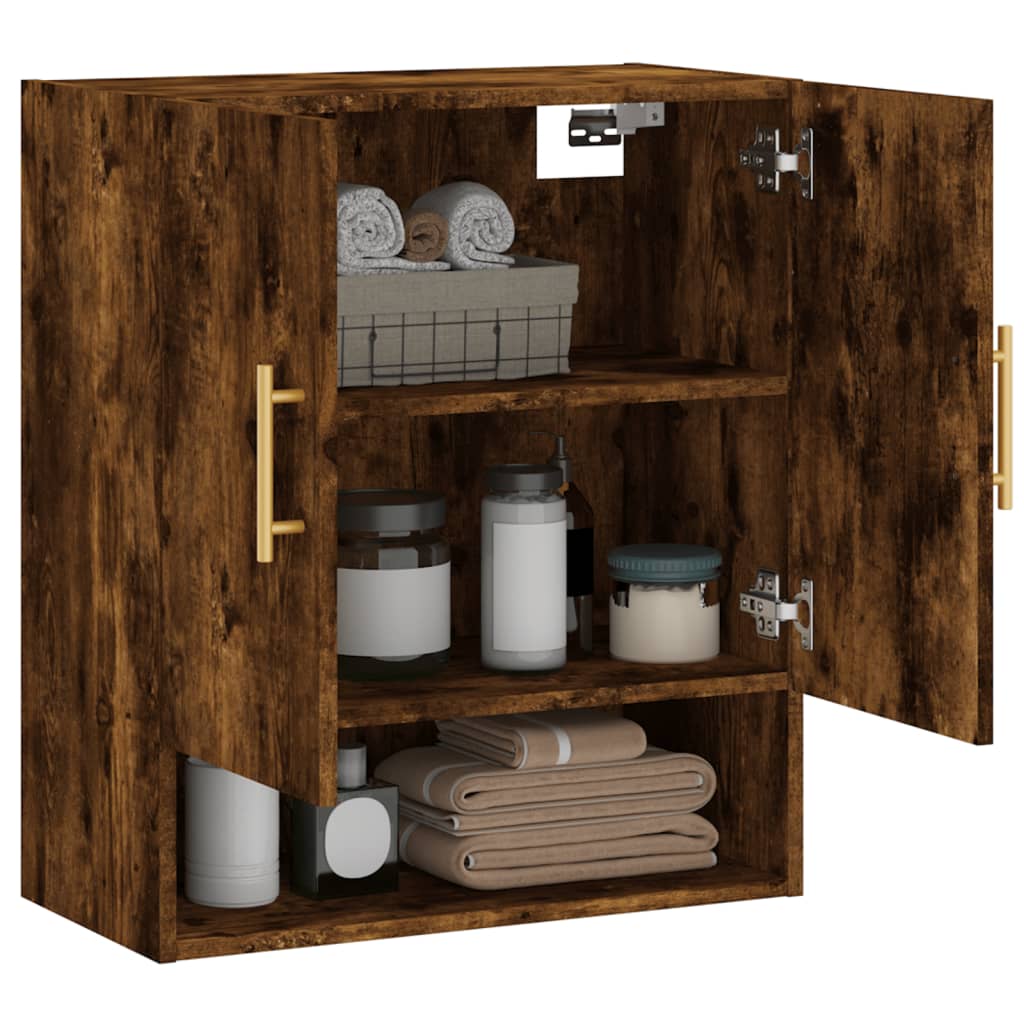 vidaXL Wall Cabinet Smoked Oak 60x31x70 cm Engineered Wood