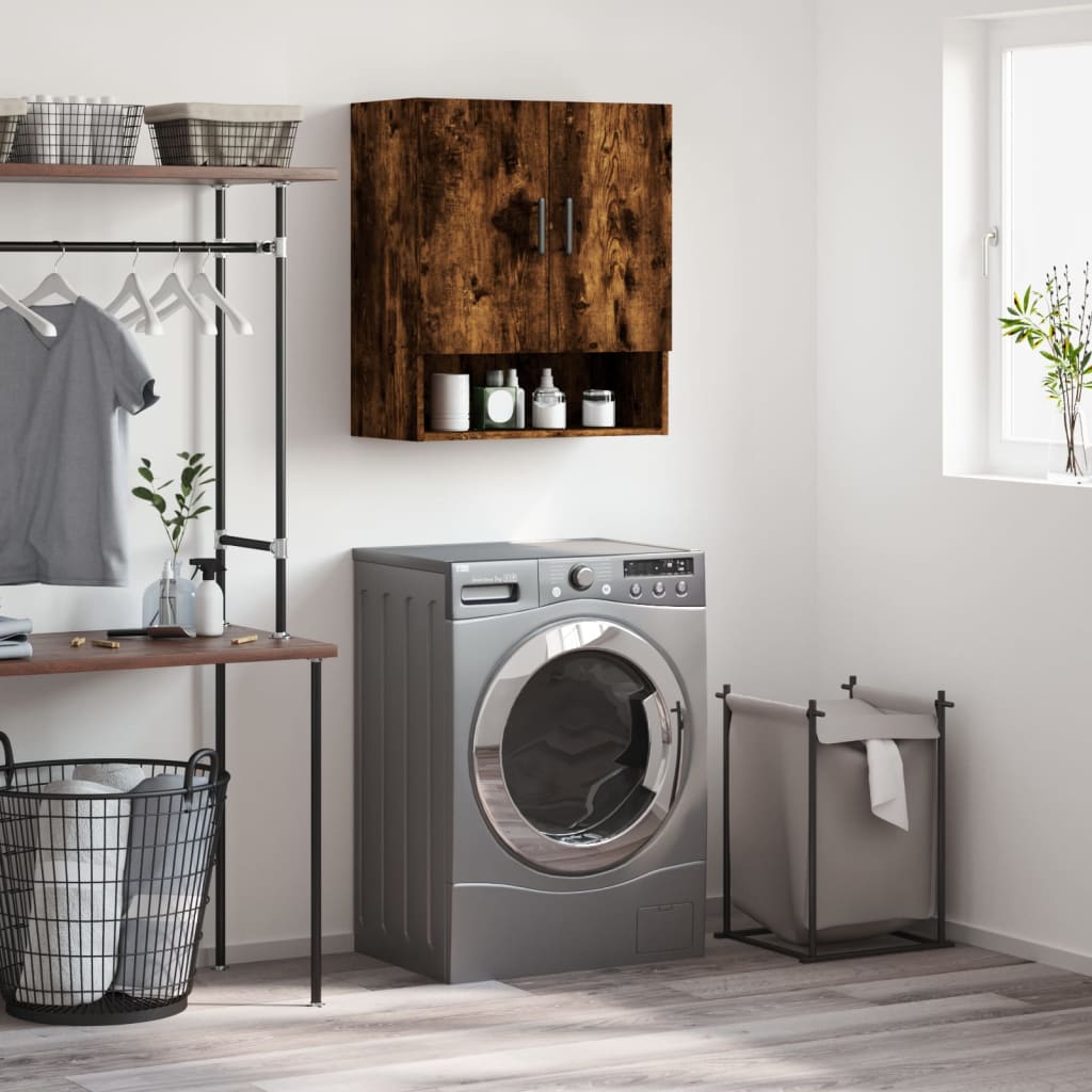 vidaXL Wall Cabinet Smoked Oak 60x31x70 cm Engineered Wood