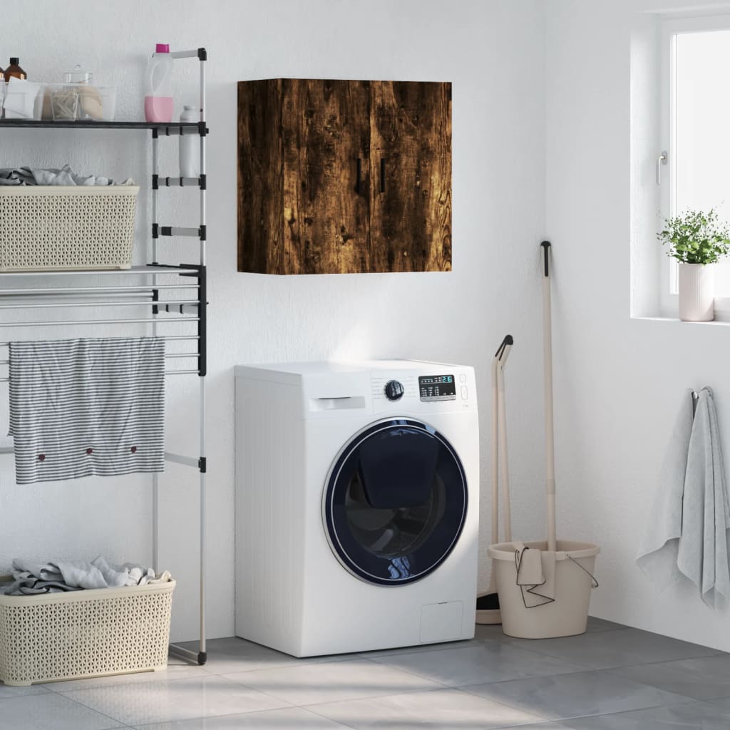 vidaXL Wall Cabinet | Smoked Oak | Engineered Wood | Medium | Wall Cabinet