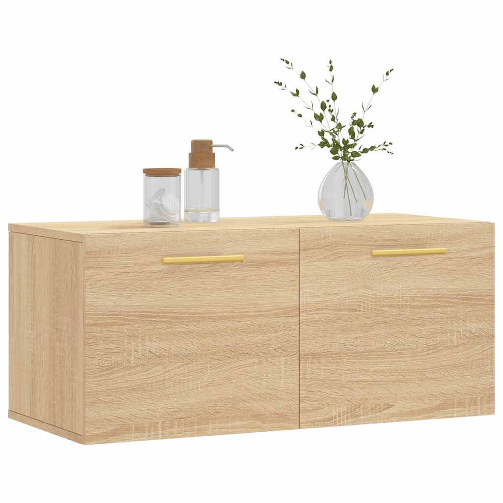 vidaXL Wall Cabinet Sonoma Oak 80x36,5x35 cm Engineered Wood