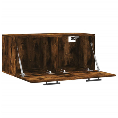 vidaXL Wall Cabinet Smoked Oak 80x36,5x35 cm Engineered Wood