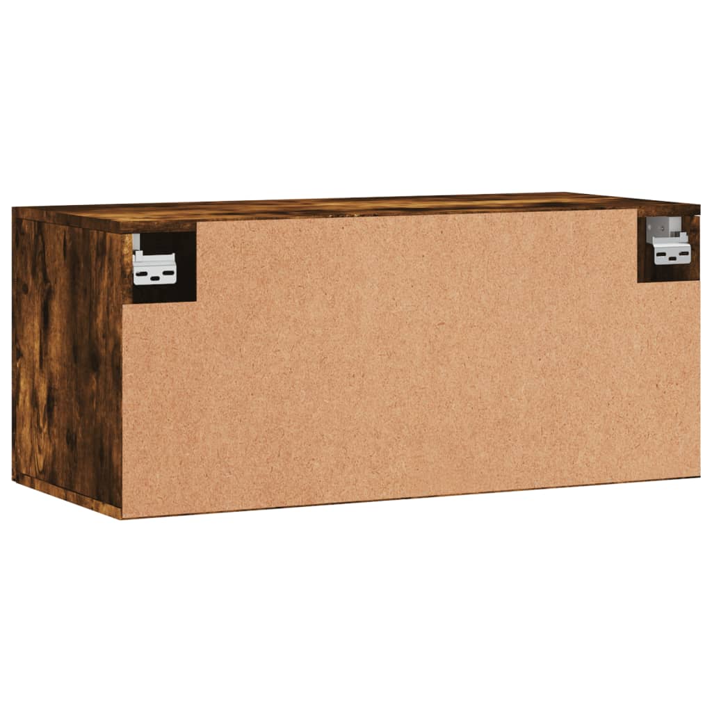 vidaXL Wall Cabinet Smoked Oak 80x36,5x35 cm Engineered Wood