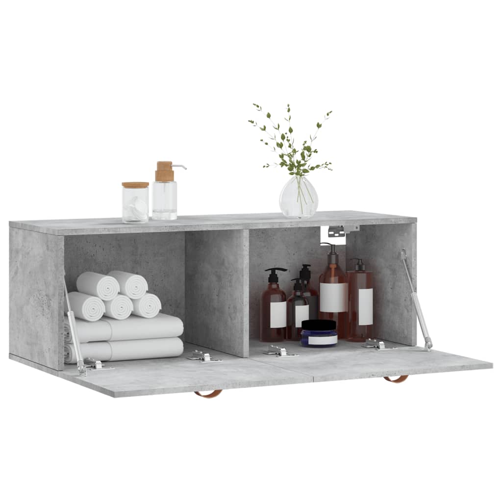 vidaXL Wall Cabinet Concrete Grey 100x36,5x35 cm Engineered Wood