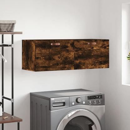 vidaXL Wall Cabinet Smoked Oak 100x36.5x35 cm Engineered Wood