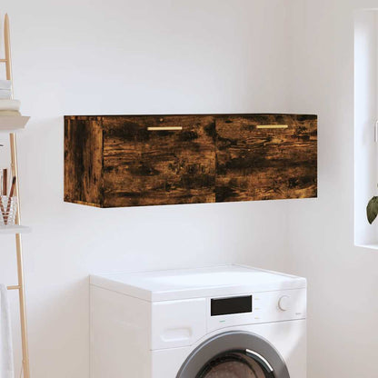 vidaXL Wall Cabinet Smoked Oak 100x36,5x35 cm Engineered Wood