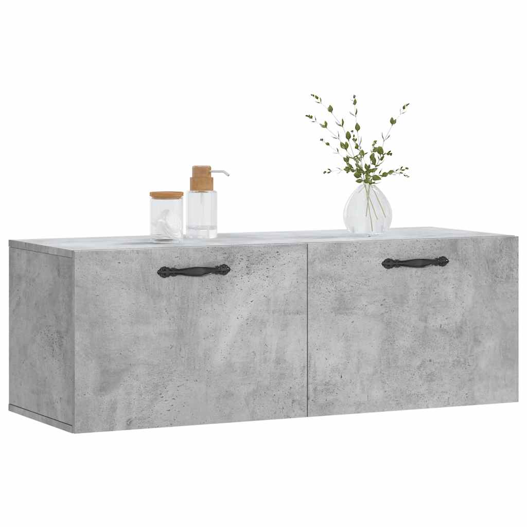 vidaXL Wall Cabinet Concrete Grey 100x36,5x35 cm Engineered Wood
