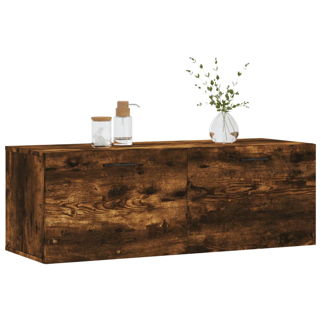 vidaXL Wall Cabinet Smoked Oak 100x36,5x35 cm Engineered Wood