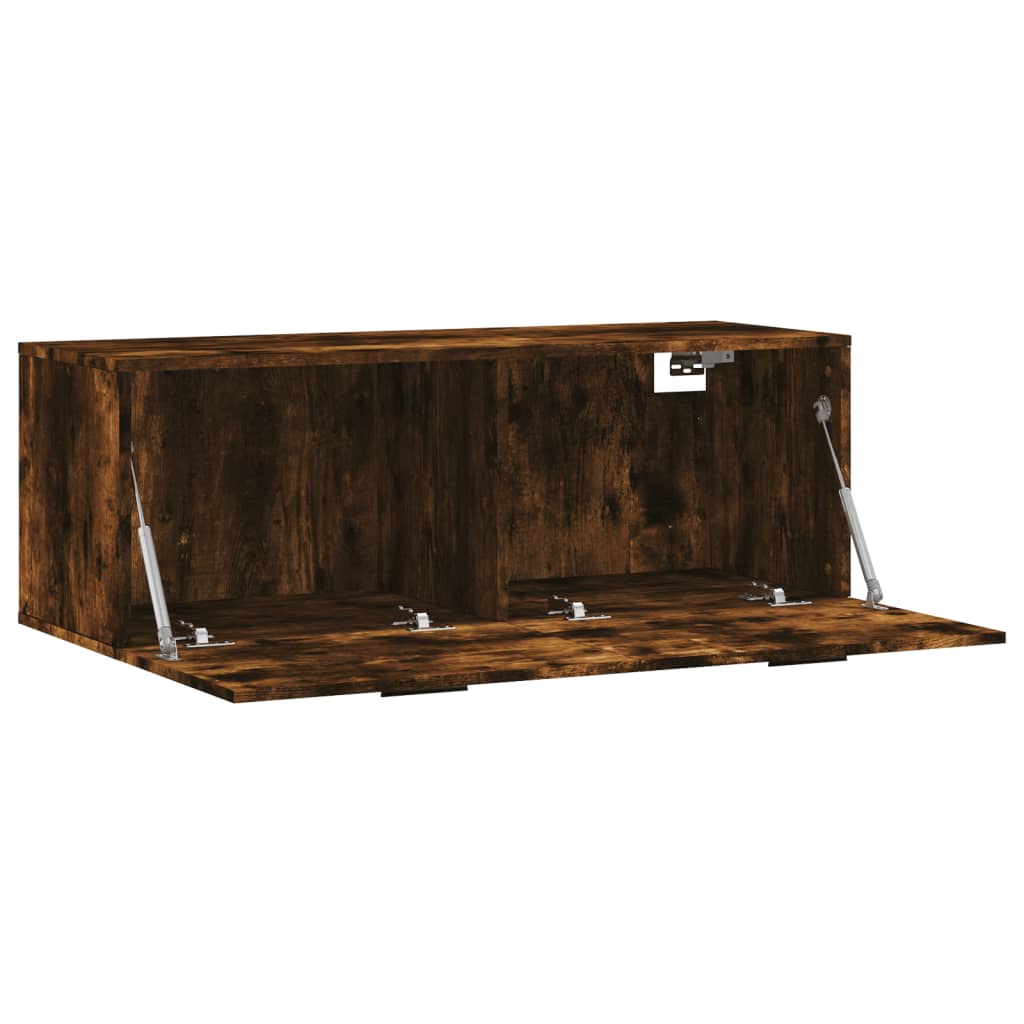 vidaXL Wall Cabinet Smoked Oak 100x36,5x35 cm Engineered Wood