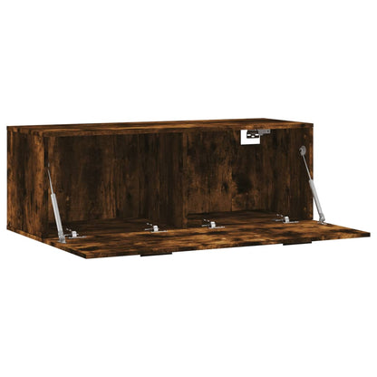 vidaXL Wall Cabinet Smoked Oak 100x36,5x35 cm Engineered Wood