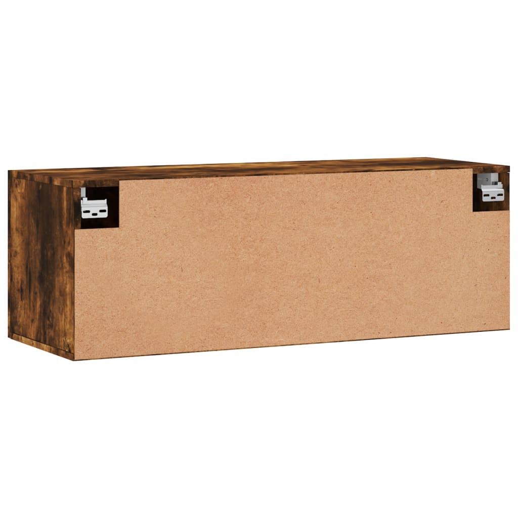 vidaXL Wall Cabinet Smoked Oak 100x36,5x35 cm Engineered Wood