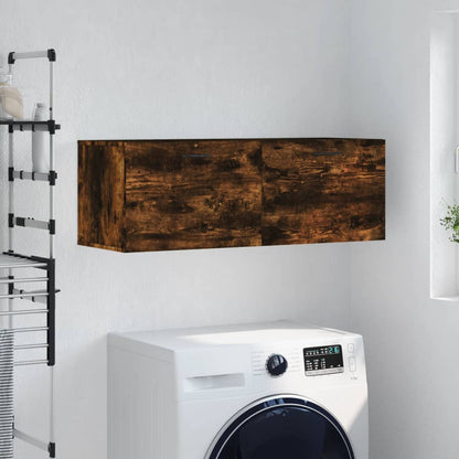 vidaXL Wall Cabinet Smoked Oak 100x36,5x35 cm Engineered Wood