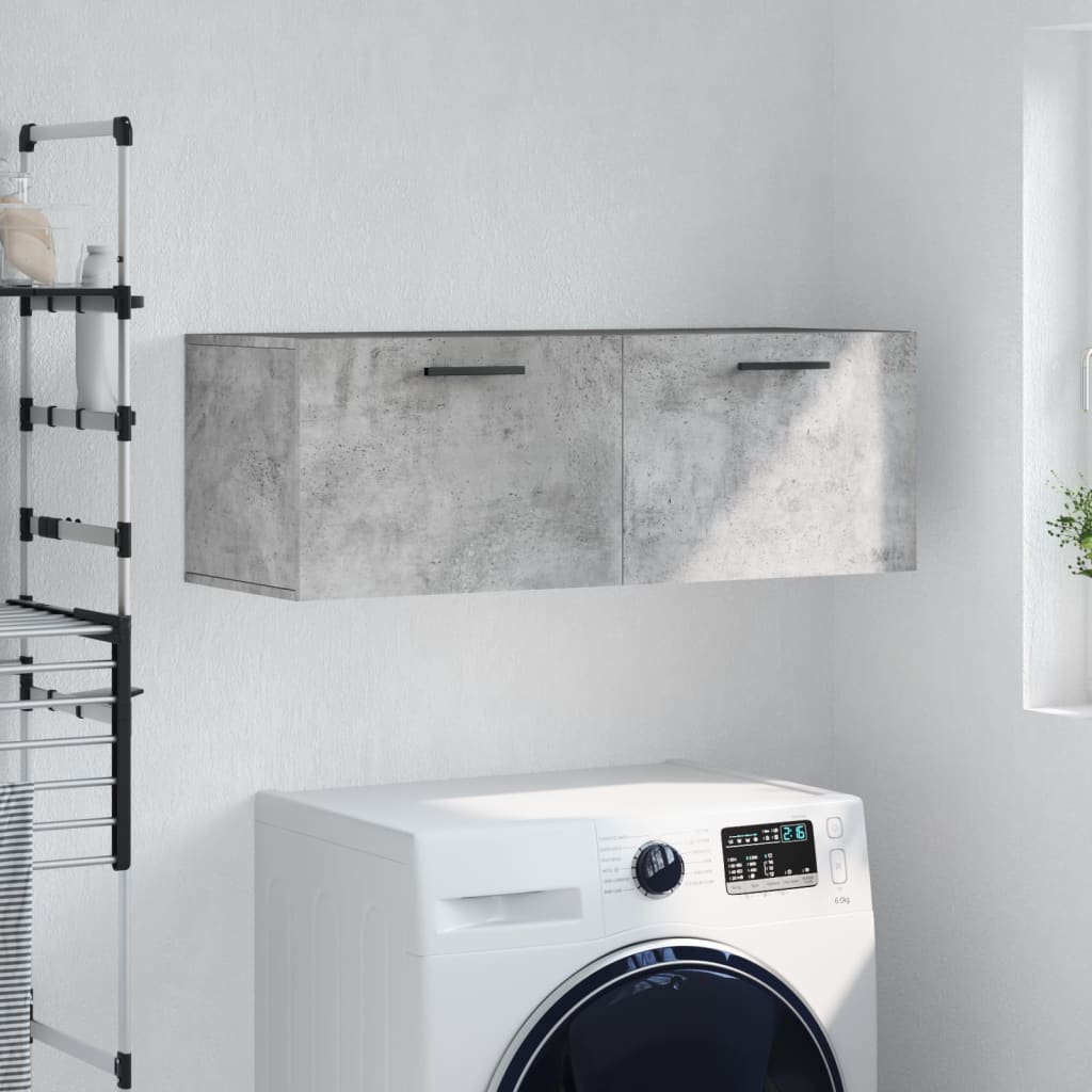 vidaXL Wall Cabinet Concrete Grey 100x36,5x35 cm Engineered Wood